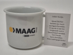 Porzellanbecher Wyk M in weiß, 0,25l, VE: 6 St.